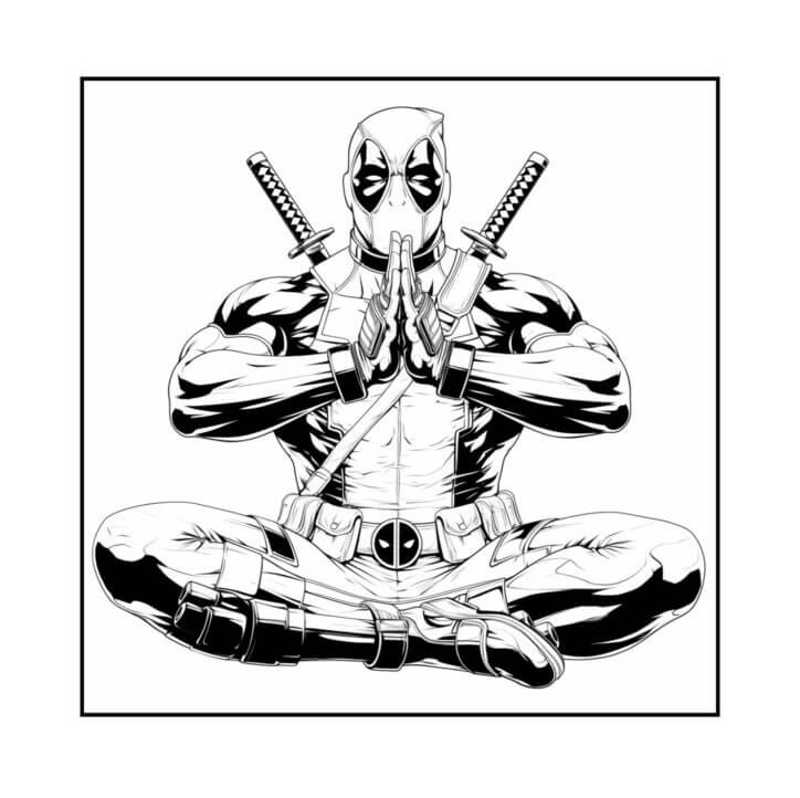 Desenho de Deadpool para imprimir