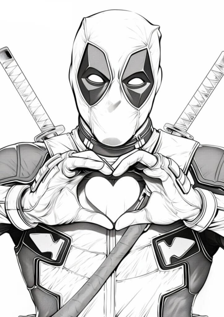 Desenho de Deadpool para imprimir