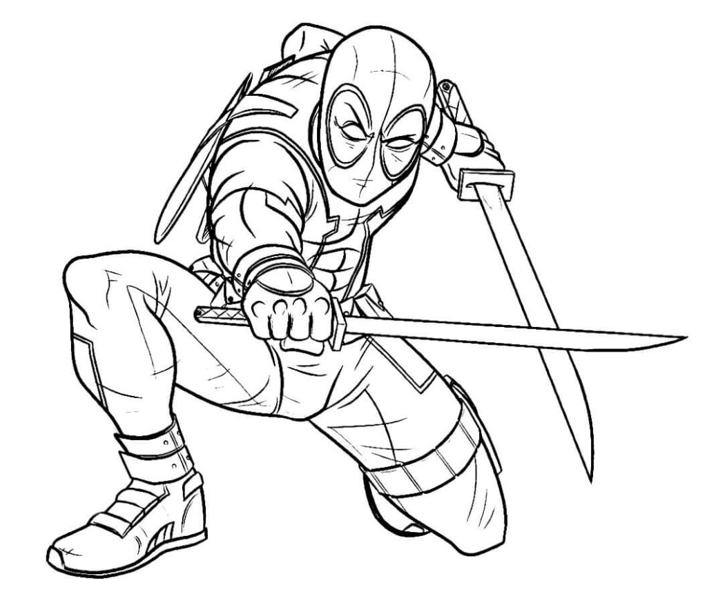 Desenho de Deadpool para imprimir