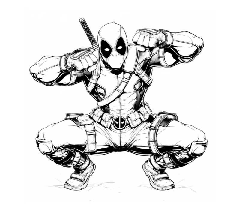 Desenho de Deadpool para imprimir