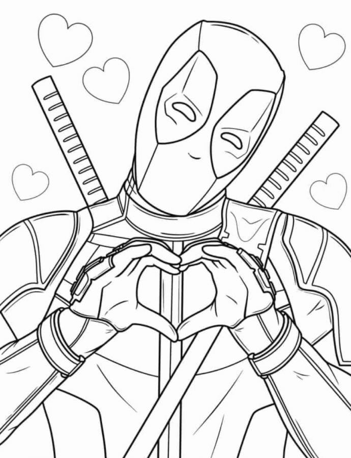 Desenho de Deadpool para imprimir