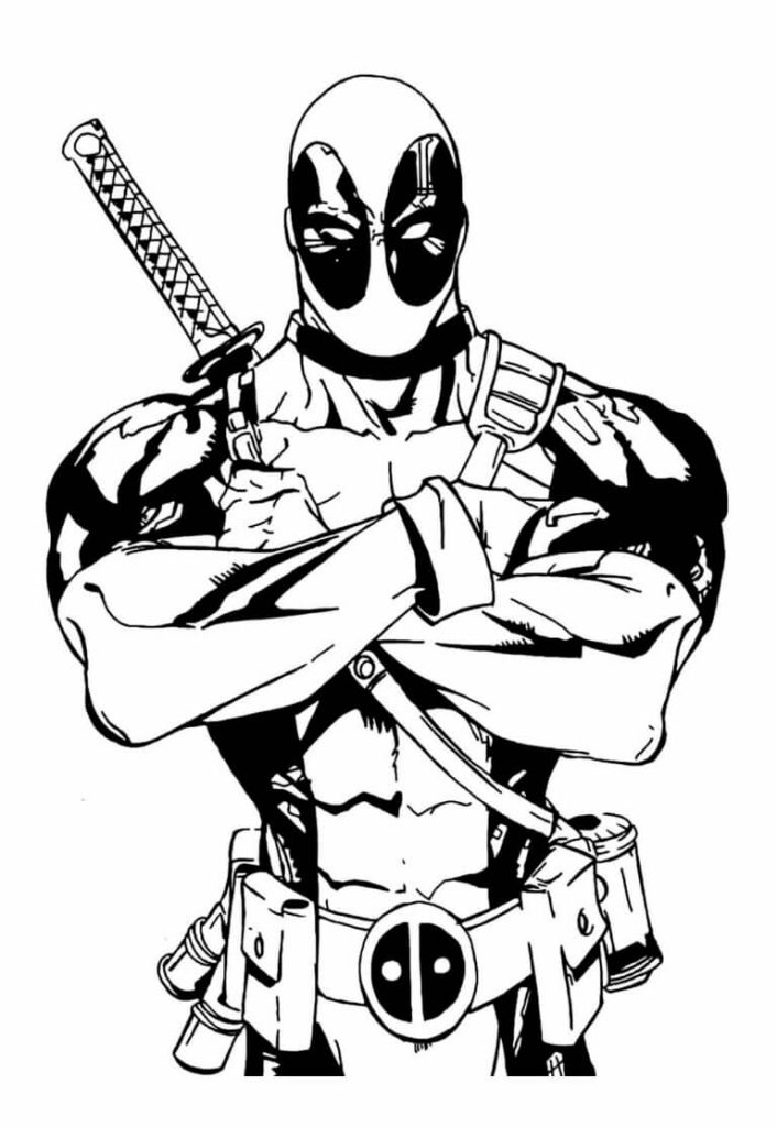 Desenho de Deadpool para imprimir