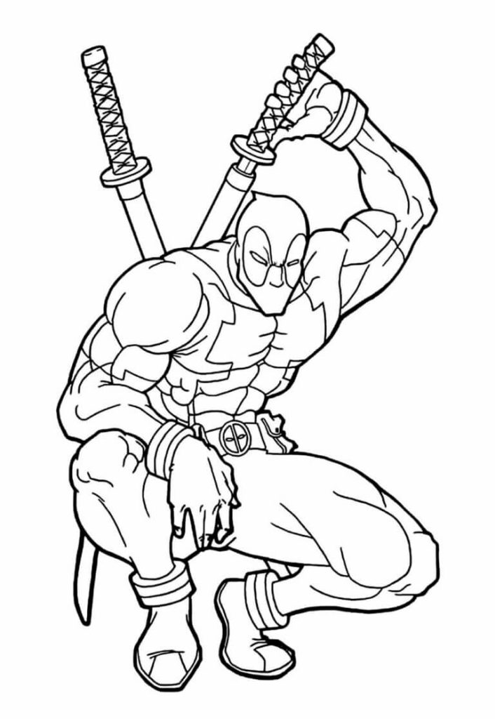 Desenho de Deadpool para imprimir