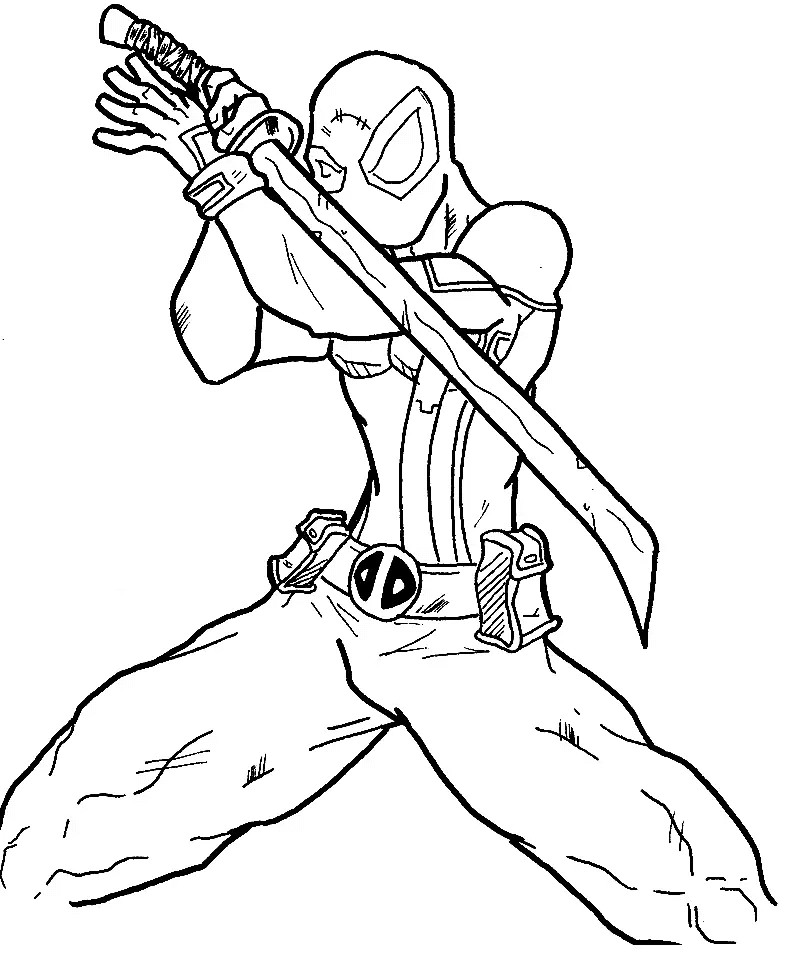 Desenho de Deadpool para imprimir