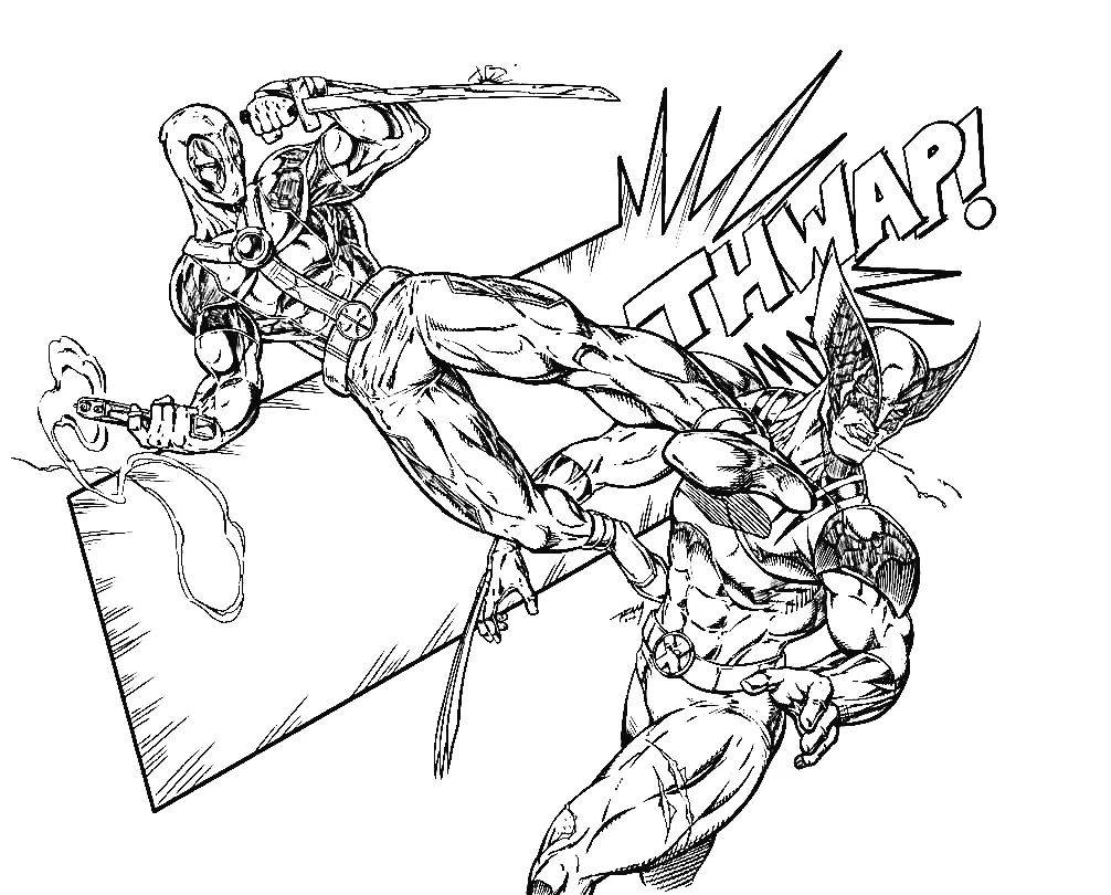 Desenho de Deadpool para imprimir