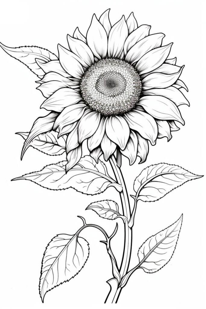 Desenho de Girassol para imprimir