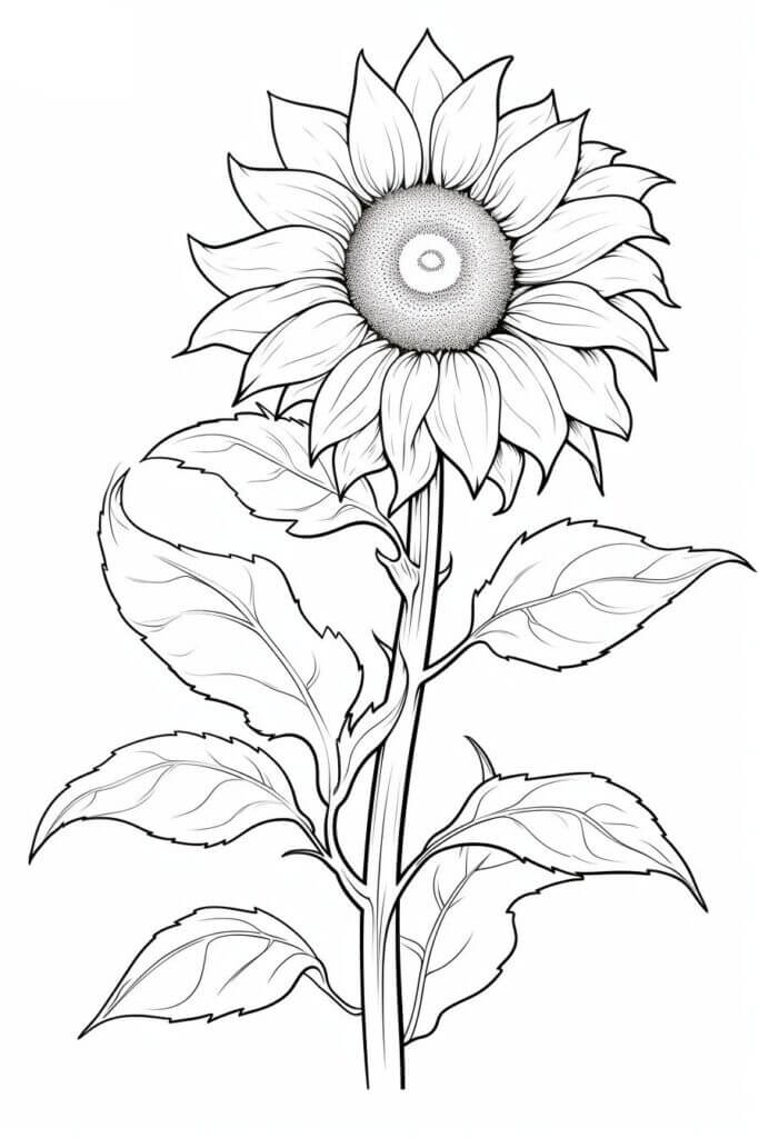 Desenho de Girassol para imprimir