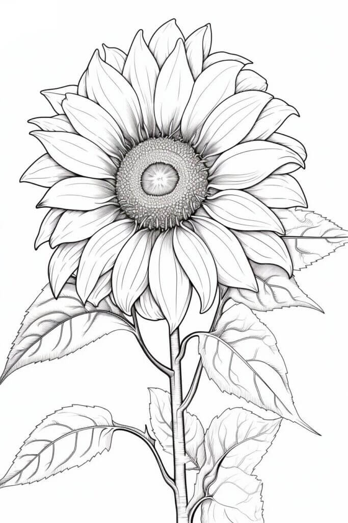 Desenho de Girassol para imprimir
