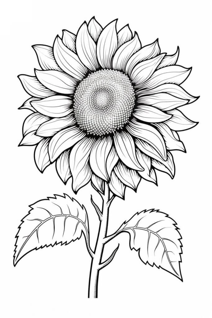 Desenho de Girassol para imprimir