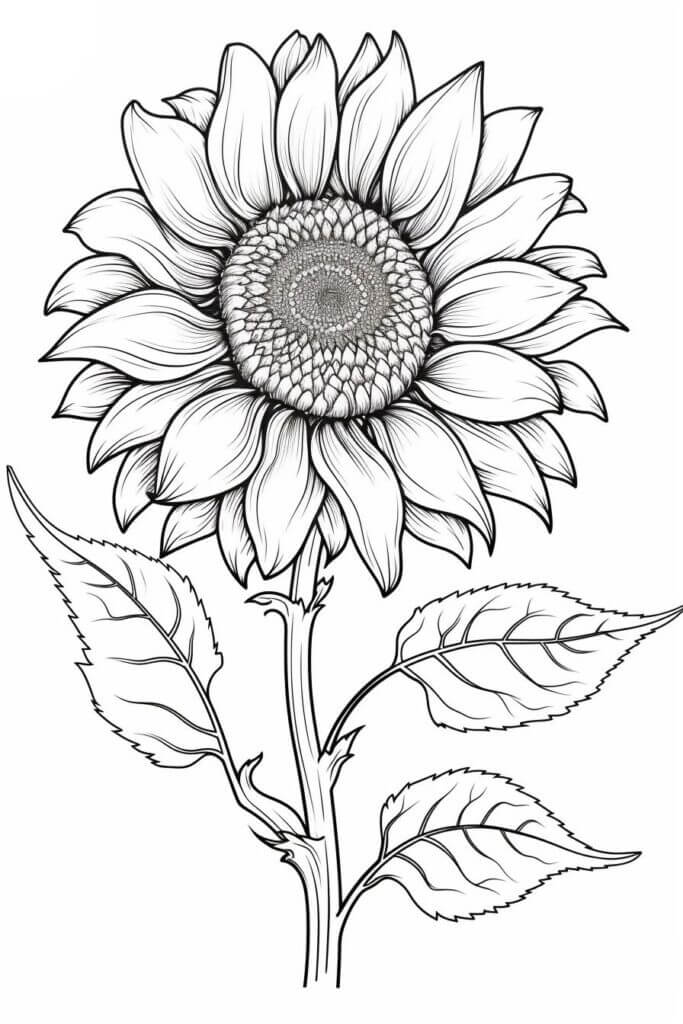 Desenho de Girassol para imprimir