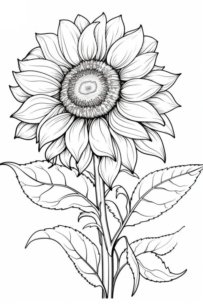 Desenho de Girassol para imprimir