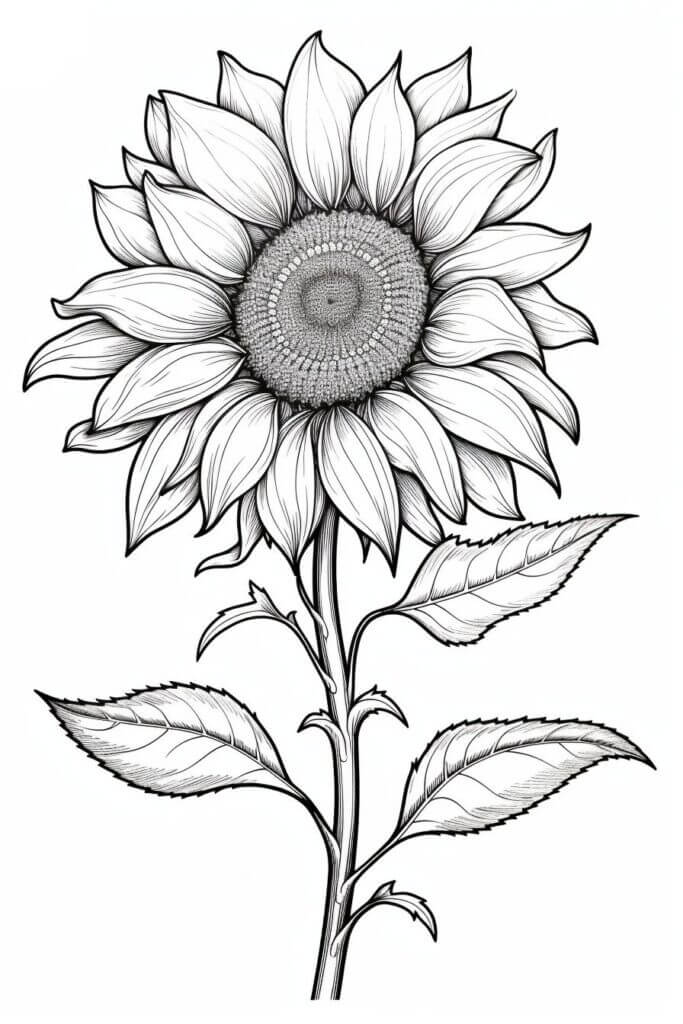 Desenho de Girassol para imprimir