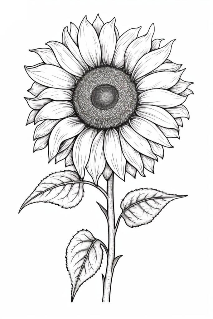 Desenho de Girassol para imprimir
