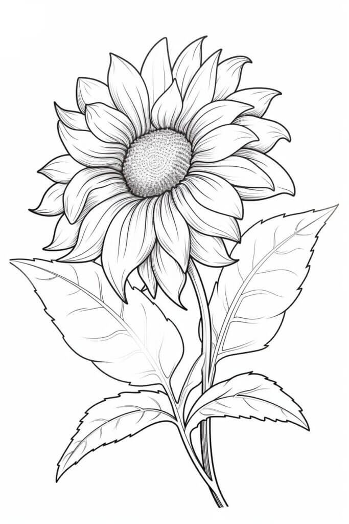 Desenho de Girassol para imprimir