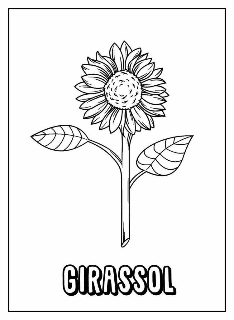 Desenho de Girassol para imprimir