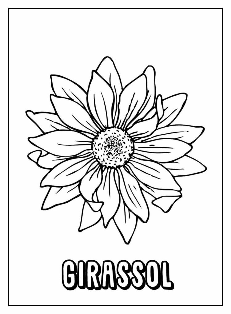 Desenho de Girassol para imprimir