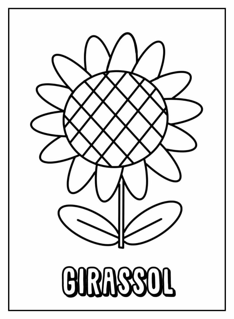 Desenho de Girassol para imprimir