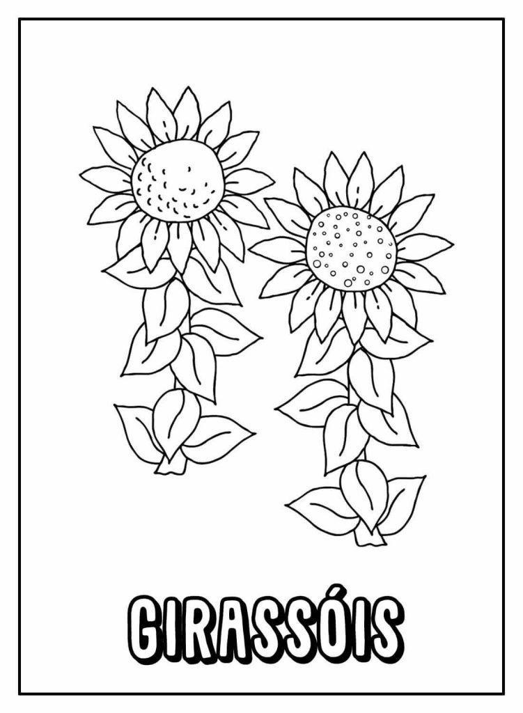 Desenho de Girassol para imprimir