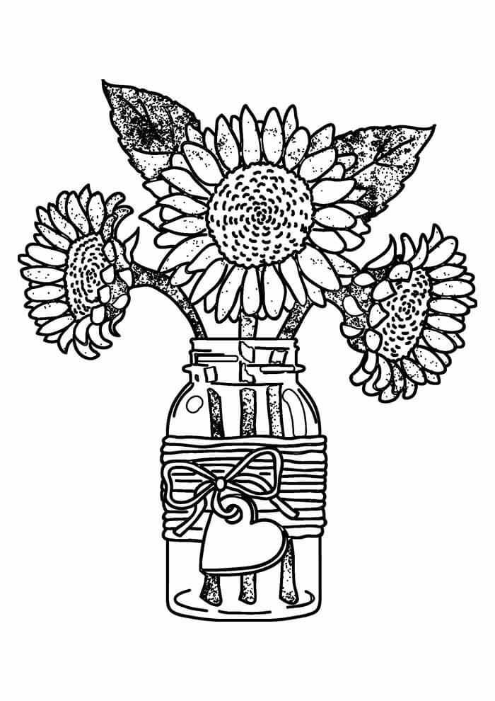 Desenho de Girassol para imprimir