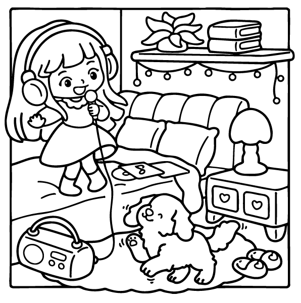Desenho de Girl Spaces para imprimir
