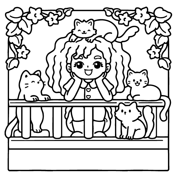 Desenho de Girl Spaces para imprimir