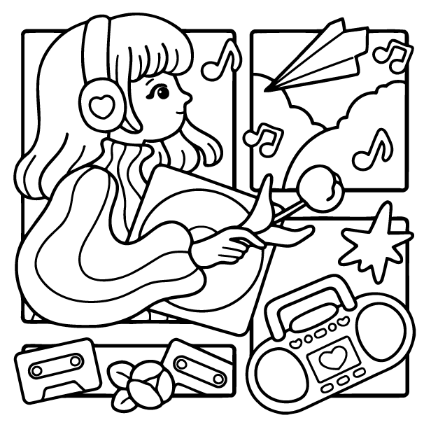 Desenho de Girl Spaces para imprimir