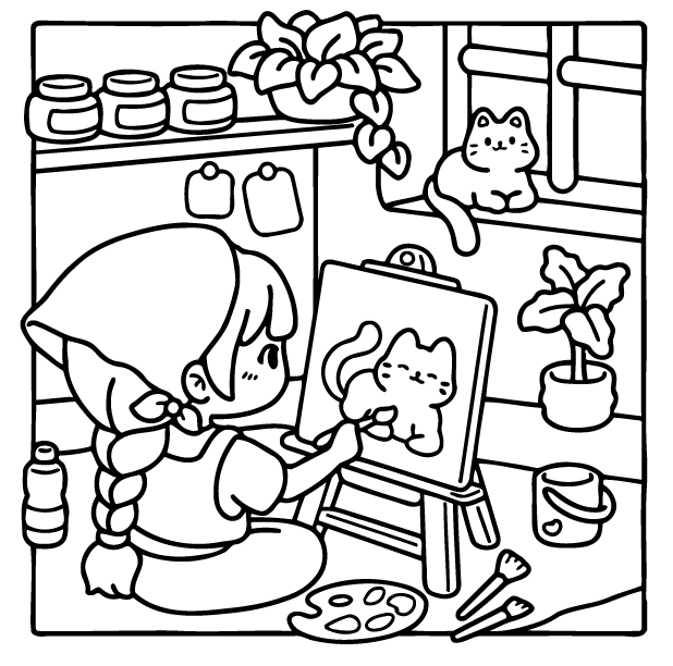 Desenho de Girl Spaces para imprimir