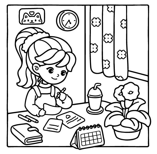 Desenho de Girl Spaces para imprimir
