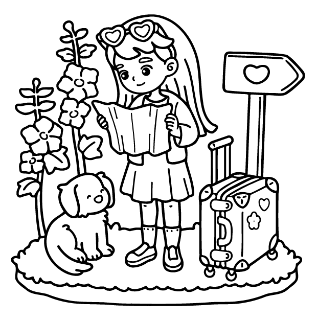 Desenho de Girl Spaces para imprimir