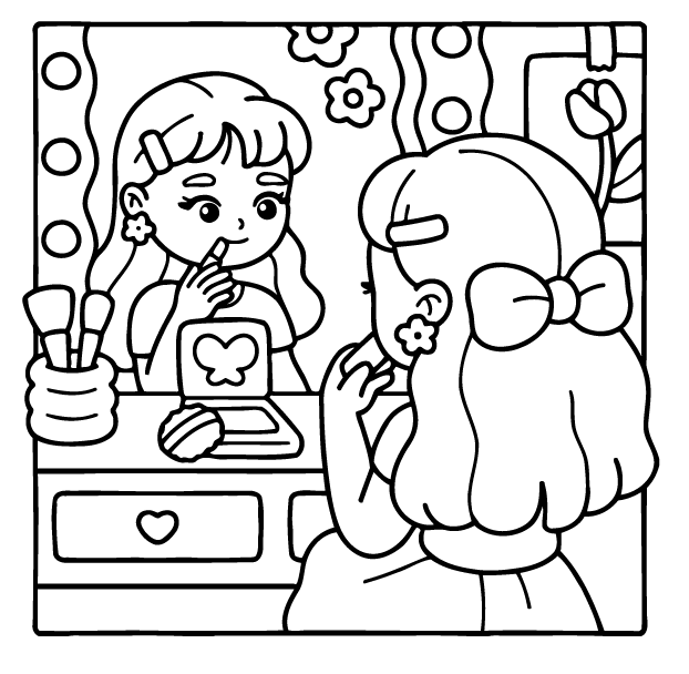 Desenho de Girl Spaces para imprimir