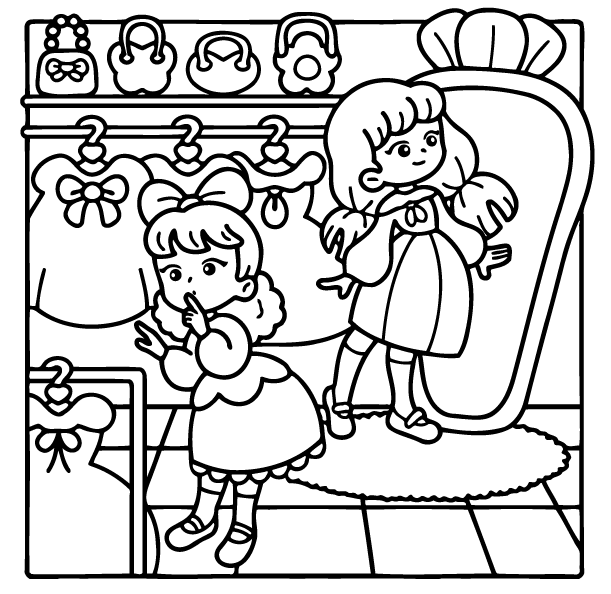 Desenho de Girl Spaces para imprimir