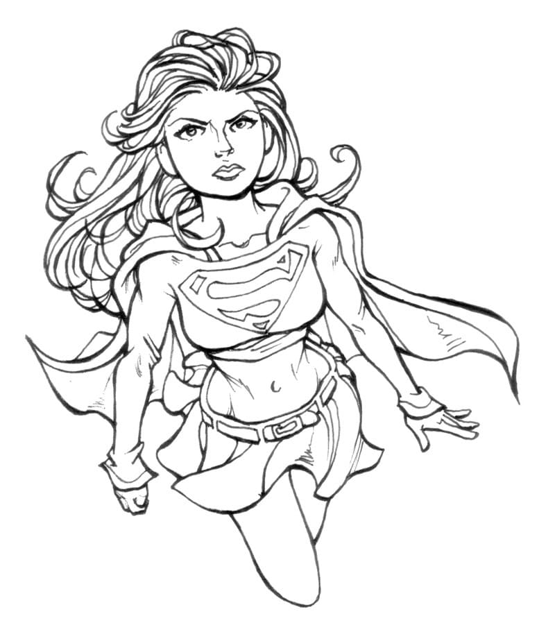 Desenho de Supergirl (Super-Moça) para imprimir
