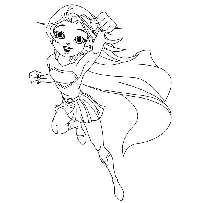 Desenho de Supergirl (Super-Moça) para imprimir