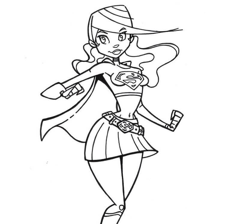 Desenho de Supergirl (Super-Moça) para imprimir