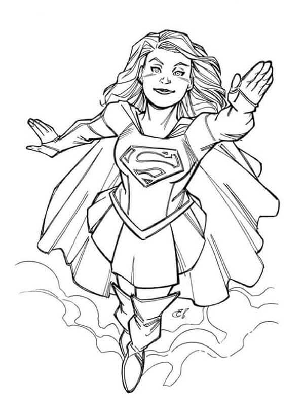 Desenho de Supergirl (Super-Moça) para imprimir