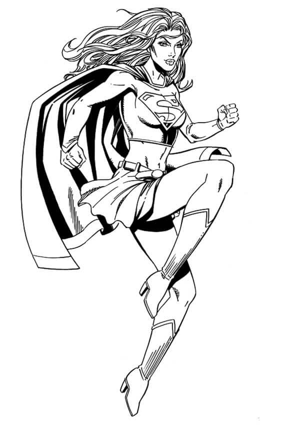 Desenho de Supergirl (Super-Moça) para imprimir
