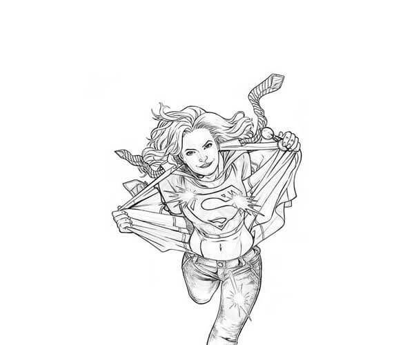 Desenho de Supergirl (Super-Moça) para imprimir