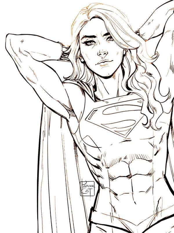 Desenho de Supergirl (Super-Moça) para imprimir