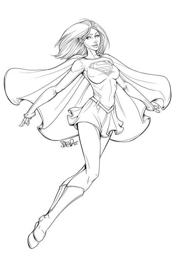 Desenho de Supergirl (Super-Moça) para imprimir