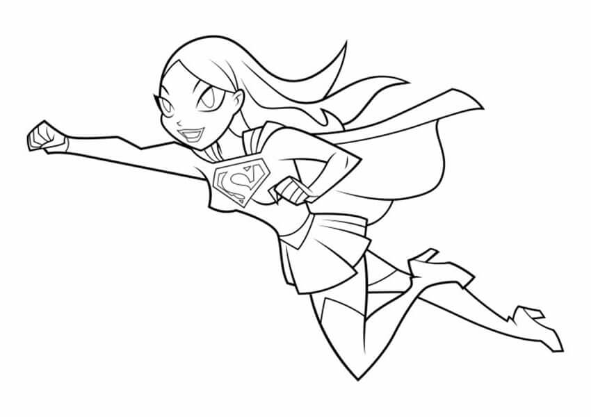 Desenho de Supergirl (Super-Moça) para imprimir