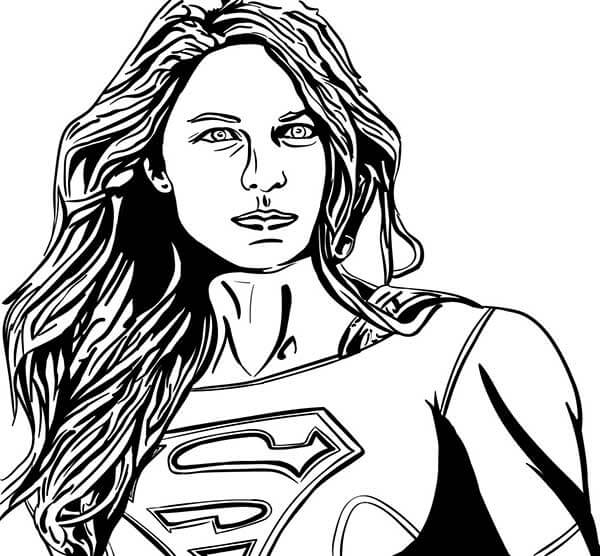 Desenho de Supergirl (Super-Moça) para imprimir