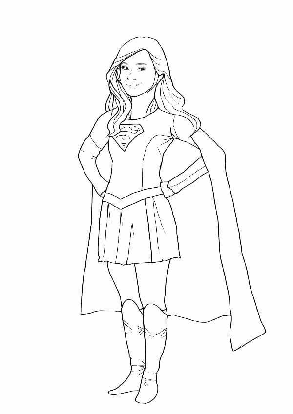Desenho de Supergirl (Super-Moça) para imprimir