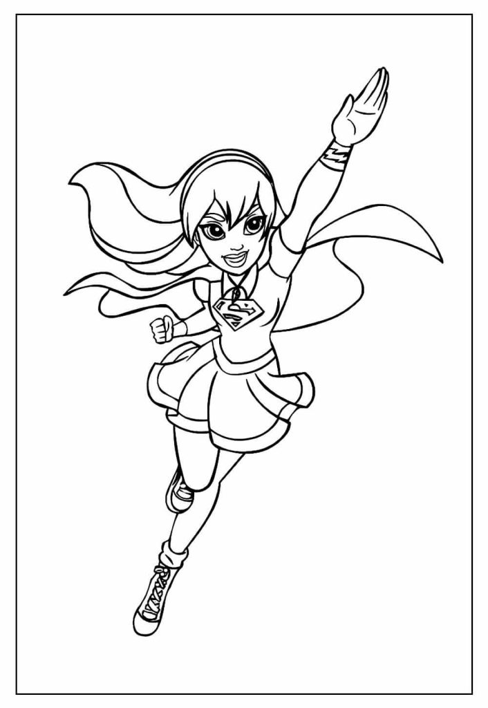 Desenho de Supergirl (Super-Moça) para imprimir