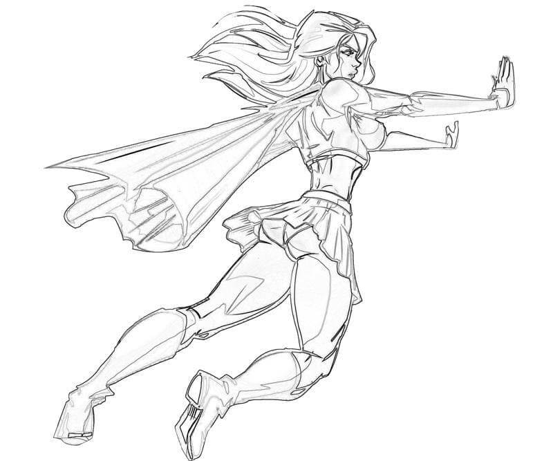 Desenho de Supergirl (Super-Moça) para imprimir