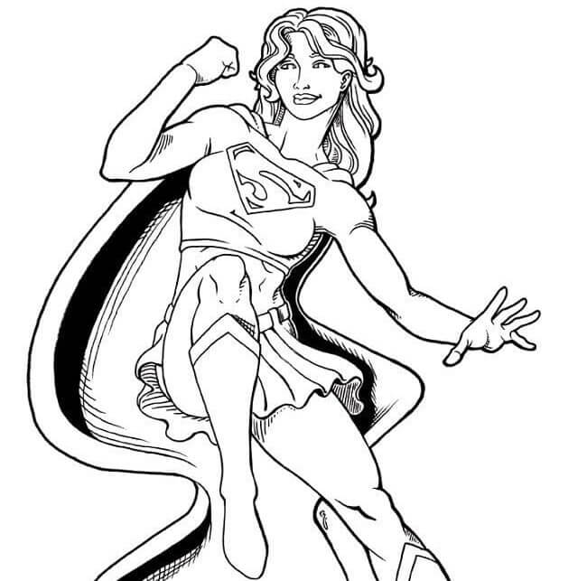 Desenho de Supergirl (Super-Moça) para imprimir