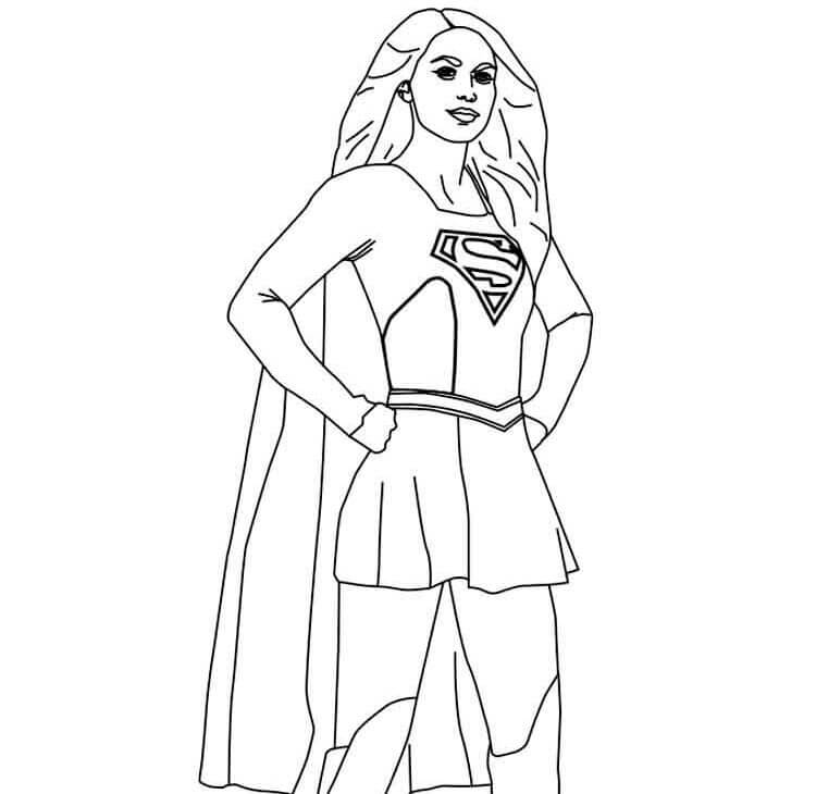 Desenho de Supergirl (Super-Moça) para imprimir