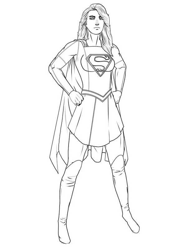 Desenho de Supergirl (Super-Moça) para imprimir