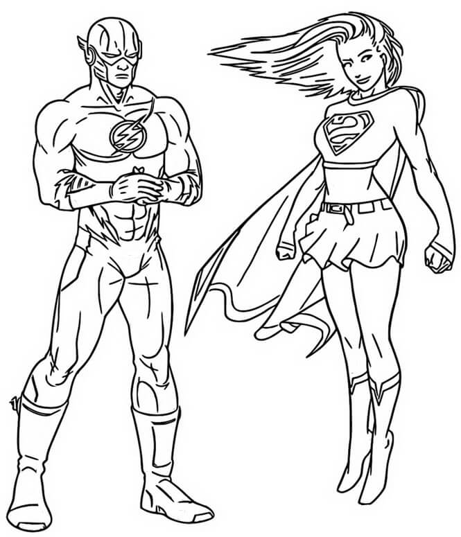 Desenho de Supergirl (Super-Moça) para imprimir