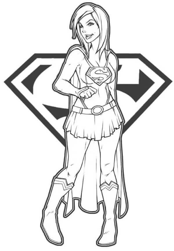 Desenho de Supergirl (Super-Moça) para imprimir
