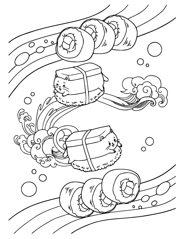 Desenho de Tiny Cats para imprimir